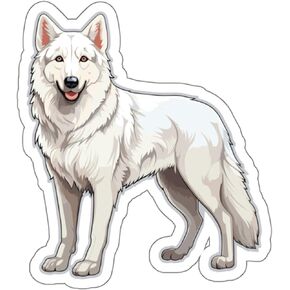 White German Shepherd Sticker, Decal Vinyl Small Waterproof for Bottle Mug Passport Scrapbook Laptop Tumbler Skateboard Phone - ID44990