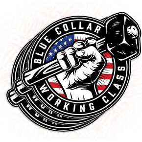 (3Pcs) Blue Collar Working Class Sticker American Flag Mechanic Welder 2" Waterproof Die-Cut Vinyl Laptop Water Bottle Sticker Funny Birthday Gifts for Her Him 2 Inches