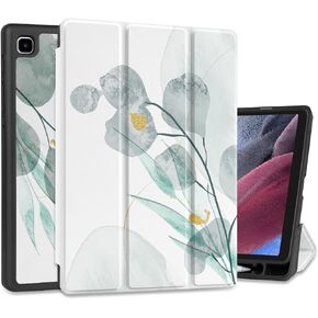 Case for Samsung Galaxy Tab A7 Lite 8.7 inch 2021 Released SM-T220/T225/T227, Shockproof Tablet Case with Tri-Fold Stand & S Pen Holder & Soft TPU Bumper, Flower Whale