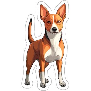 Basenji Sticker Decal Vinyl Small Waterproof for Water Bottle Mug Passport Book Scrapbook Notebook Laptop Tumbler Skateboard Computer Phone Funny Gift Car Stickers Size - 4″×4″
