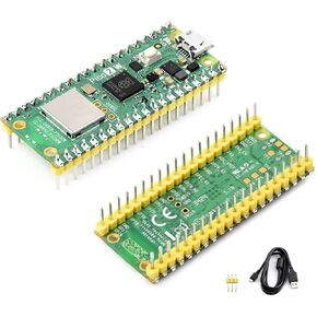 Pico 2 W with Pre-Soldered Header Compatible with Raspberry Pi Pico 2 W Board, Pico 2 W Kit +USB Cable, 2.4GHz 802.11n WiFi and Bluetooth 5.2, RP2350 Chip, Dual-Core& Dual-Architecture Design