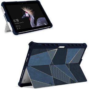 for Microsoft Surface Pro 7 Plus/Pro 6/Pro 5/Pro 4 Case, Surface pro Case with Kickstand Shockproof Rugged Folio Protective Surface pro Cover with Pen Holder Compatible with Type Cover, Marble