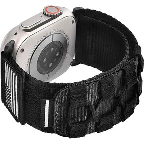 CAGOS Rugged Nylon Bands Compatible with Apple Watch Band 49mm 45mm 44mm 42mm 46mm Men, Breathable Nylon Strap Sport Loop Adjustable Wristbands for iWatch Bands Ultra 2/Ultra Series 10 9 8 7 6 5 4 3 2 1 SE