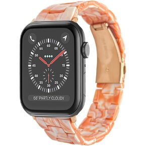 Stylish Lightweight Apple Watch Bands for Women - Fashion Resin Band with Stainless Steel Buckle - Compatible with Apple Watch SE 40mm & Series 9 41mm - Ideal 40mm Apple Watch Band for Women