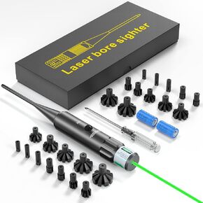 Universal Rifle Laser Bore Sight Kit for .17 to 12GA All Caliber, Pistol Barrel Zero Boresighter Sighting with 2 Sets of The Batteries