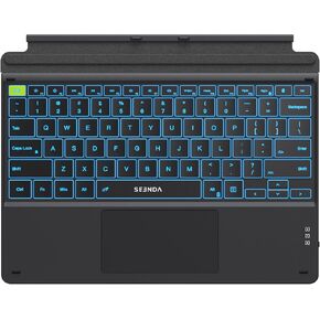 seenda Backlit Keyboard with Touchpad for Surface Pro 8/Pro 9/Pro X, Detachable Slim Bluetooth Keyboard with Multi-Gesture Trackpad for Microsoft Surface Pro 8/9/X 13-inch Tablet, Grey