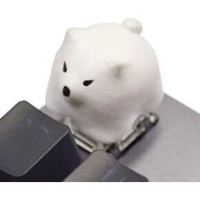 Personalized Cute Dog Resin Keycap OEM Profile Keycap Esc Keycap for Mechanical Keyboard MX Switch R4 (White)