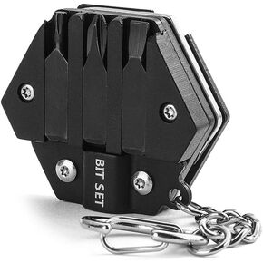 Hexagonal Shape Multi Tool Keychain, Portable Pocket Multitool with Folding Cutter, Screwdriver Set, Bottle Opener, and More for Outdoor Hiking, Camping, and (black)