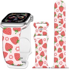 Silicone Watch Bands Compatible with iWatch 38mm 40mm 41mm 42mm 44mm 45mm for Women Men,Replacement Sport Wristbands for iWatch Series 8 7 6 5 4 3 2 1