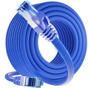 Cat 6 Ethernet Cable 50ft, FTP Shielded Ethernet Cable, Internet Cable, Network Cable, LAN Cable, with RJ45 Connector for Router, Modem, PC, Laptop, TV, Switch Box, Printer, PS3/4/5, Gaming