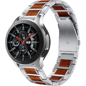Watch Bands for Galaxy Watch 46mm/Galaxy Watch 3 45mm/Gear S3 Frontier/Classic Band, 22mm Wooden Watch Band for Garmin Vivoactive 4 45mm, Fossil Gen 5 Carlyle hr/Garrett Men&Women