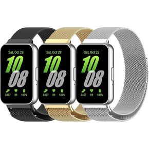 3 Pack Mesh Metal Watch Bands for Samsung Galaxy Fit 3 Watch Band,Stainless Steel Compatible with Samsung Galaxy Fit 3 for Women Men Fit 3 Bands