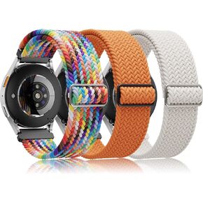 3 Pack Nylon Band Compatible with Samsung Galaxy Watch 7 FE 6 5 4 3 /Watch 5 Pro /6 4 Classic/Gear S3 S2, 16mm 18mm 20mm 22mm Strap for Galaxy Watch 47mm 46mm 45mm 44mm 40mm 43/42/41mm Men Women