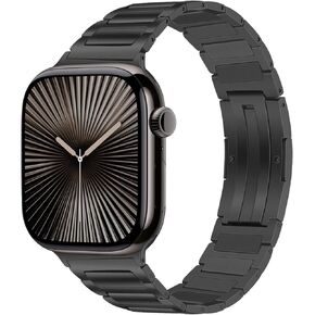Trumirr Band for Apple Watch Series 10 46mm ، حزام مشبك متكامل Titanium Watched لـ Ultra 2 49mm / Se Series 9 8 7 6 5 4 45mm 44mm in Kuwait