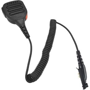 Two Way Radio Remote Speaker Mic M6 Hand Mic Ptt Shoulder Mic Microphone for Motorola Ailunce ha1g hd1 hd2 gp328plus for retevis rt29 Walkie Talkies(IP65 Waterproof) (Black)