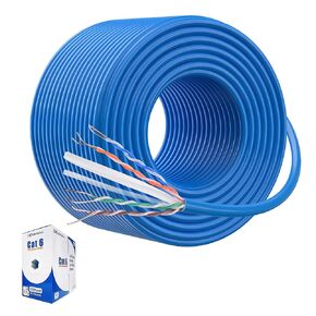 Cable Matters [UL Listed 10Gbps Plenum (CMP) Rated 23AWG Bare Copper Cat 6 Cable - 500ft, Solid, UTP Cat6 Bulk Ethernet Cable, Cat6 Ethernet Cord, Blue