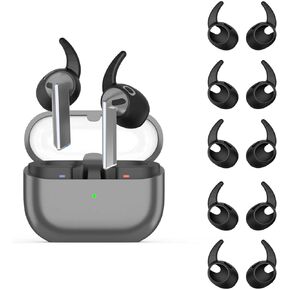 Ear Hooks for Galaxy Buds 3, WADVCU 5 Pairs Ear Hook Compatiable with Samsung Galaxy Buds 3 Silicone Accessories Anti-Slip Ear Covers Holder [Not Fit in The Charging Case](Black)