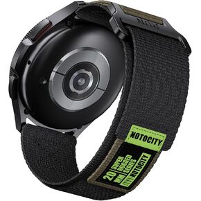 NotoCity Compatible with Galaxy Watch 6 Band Galaxy Watch 5 Watch 4, Classic 6 43mm 47mm/Watch 5 Pro 45mm 44mm/Watch 4 Classic 42mm 46mm, 20mm Rugged Nylon Loop Replacement Strap