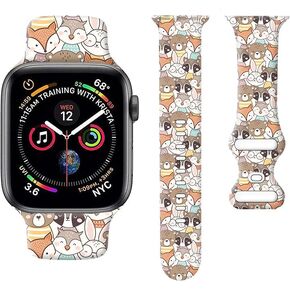 Sport Watch Bands Compatible with Apple Watch Band 38mm 40mm 41mm for Women Men, Adjustable Soft Silicone Replacement Smartwatch Wristband for iWatch Series 7 6 5 4 3 2 1 SE(e)