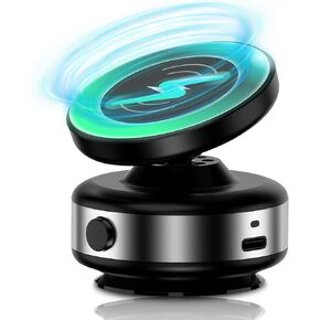 Wire - Less Charger Phone Mount,Electric Vacuum Suction Cup, 360° Rotatable Car Magnetic Phone Holder for Gym Mirror with Vacuum Suction and Magnetism Technology (Silver)