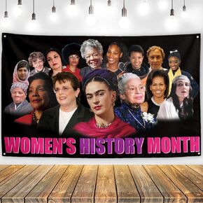 Women's History Month Decorations National Women's Day Backdrop Women of History Banner Happy Women's History Month Decorations for Home Party