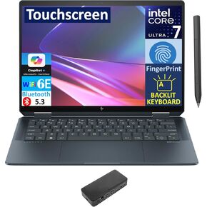 HP Spectre x360 AI Powered 2-in-1 Laptop 14.0" Touchscreen OLED 2.8K Display (Intel Ultra 7-155H, 32GB LPDDR5X, 2TB PCIe SSD, Active Pen, Backlit KB, Fingerprint, Win 11 Home) w/USB-C Dock