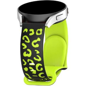 نطاقات محفورة Leopard متوافقة مع Garmin Vivoactive 4S / Venu 2S / Venu 3S / Vivomove 3S ، و Watch Silicone ناعمة ناعمة من أجل Garmin Forerunner 255S / 265S Watch Band