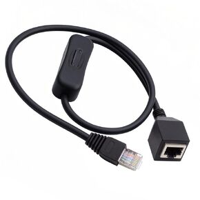 xiwai RJ45 Male to Female CAT6 8P8C STP UTP Extension Cable with On/Off 304 Singal Switch LAN Ethernet Network Patch Cord 60cm/1.8ft