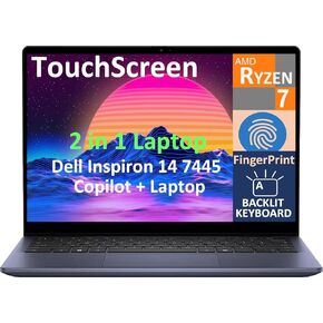 Dell Inspiron 14 2-in-1 Laptop 14.0" Touchscreen IPS WUXGA Display (AMD Ryzen 7 8840HS (Beat Ultra 7-155H), 32GB DDR5, 1TB SSD, Backlit KB, Fingerprint, WiFi 6E, Webcam, Bluetooth 5.3, Win11H) in Kuwait