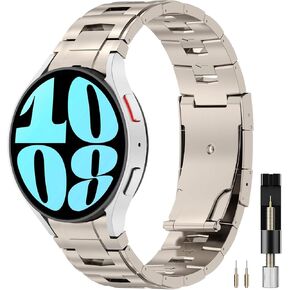 Miimall 20mm Titanium Bands for Samsung Galaxy Watch 7 Band, [96% Pure Titanium] Business No Gap Light Metal Strap for Galaxy Watch FE/7/6/5/4 Titanium Band 40mm 41mm 42mm 43mm 44mm 45mm 46mm 47mm