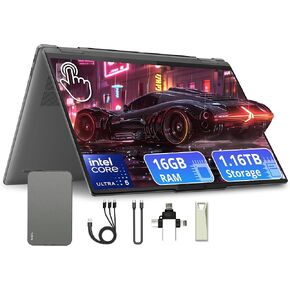 Lenovo Yoga 7i 2-in-1 16" 2K Touchscreen Laptop, 16GB LPDDR5X, 1.16TB Storage(1TB SSD & 160GB Docking Station Set), Intel Ultra 5 125U, Win 11 Home, Backlit Keyboard, Fingerprint, WiFi 6E, Grey