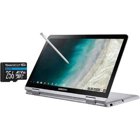 SAMSUNG Chromebook Plus V2 Home & Business 2-in-1 Laptop (Intel Celeron 3965Y 2-Core, 4GB RAM, 64GB SSD, Intel UHD 615, 12.2" 60 Hz Touch Chrome OS) with 256GB microSDXC Card