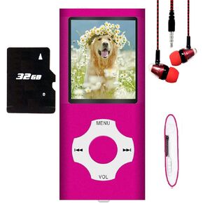 MP3 Player / MP4 Player, Hotechs MP3 Music Player with 32GB Memory SD Card Slim Classic Digital LCD 1.82'' Screen Mini USB Port with FM Radio, Voice Record