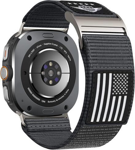 فرقة نايلون الوعرة متوافقة مع Galaxy Watch Ultra Bands 47 مم ، لا توجد فرق رياضية GAP للرجال متوافقة مع Samsung Watch Ultra Band (2024) ، USA Flag in Kuwait