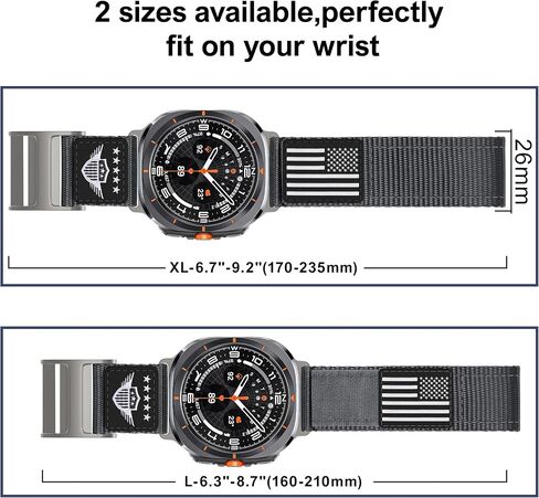 فرقة نايلون الوعرة متوافقة مع Galaxy Watch Ultra Bands 47 مم ، لا توجد فرق رياضية GAP للرجال متوافقة مع Samsung Watch Ultra Band (2024) ، USA Flag in Kuwait