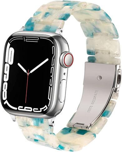 Band Compatible with iWatch 38mm 42mm 40mm 44mm 41mm 45mm 49mm, Colorful Resin Replacement Strap for Apple Watch Series 9/8 / 7/6 / 5/4 / 3 / SE/Ultra Women Men in Saudi Arabia