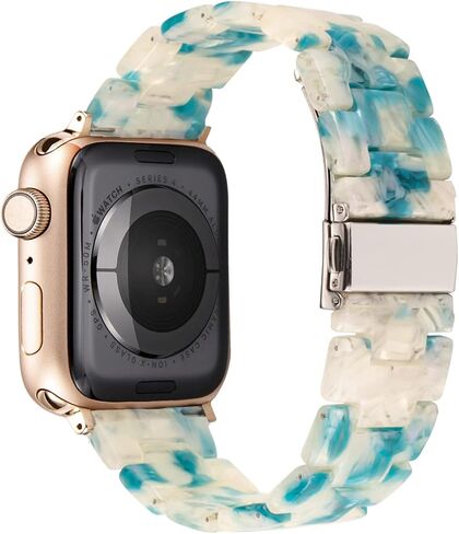 Band Compatible with iWatch 38mm 42mm 40mm 44mm 41mm 45mm 49mm, Colorful Resin Replacement Strap for Apple Watch Series 9/8 / 7/6 / 5/4 / 3 / SE/Ultra Women Men in Saudi Arabia