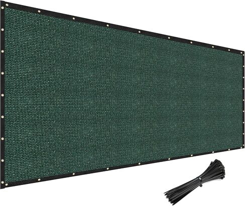 SUNNY MOOD 8' x 50' Green Stdanard Size Fence Privacy Screen Windscreen 160 GSM Commercial Grade Mash Material UV Block - Custom Size Accepted in Saudi Arabia