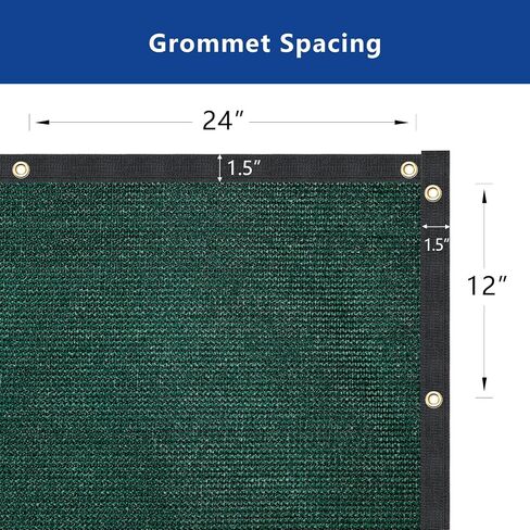 SUNNY MOOD 8' x 50' Green Stdanard Size Fence Privacy Screen Windscreen 160 GSM Commercial Grade Mash Material UV Block - Custom Size Accepted in Saudi Arabia
