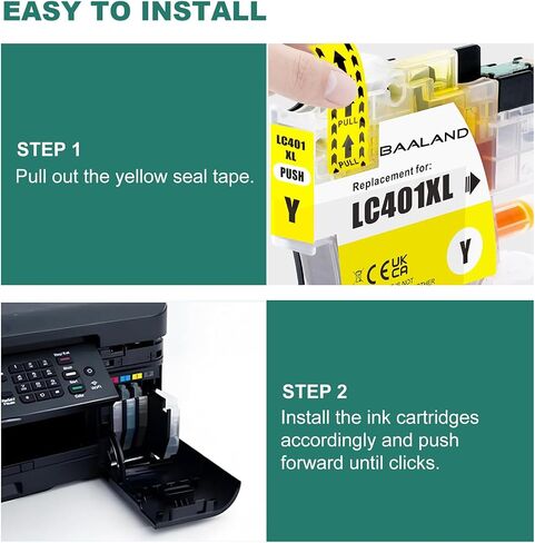 LC401XL Black MFC-J1010DW Ink Cartridges Replace for Brother Printer LC401 Ink LC401XLBK (2.5 x LC401BK Standard Page Yield) High Yield 3-Pack for Brother MFC-J1010DW MFC-J1012DW MFC-J1170DW in Kuwait