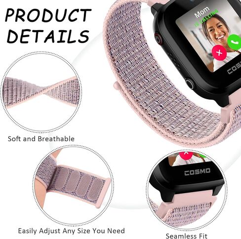 نايلون فرق لمشاهدة Gizmo 3 Adventure 3 2 1/Gabb Watch 3e 3 2 1/Syncup Watch/Cosmo Jrtrack Watch/Garmin Bounce Watch Band ، 20mm Sport Sport Hook & Loop Watch Band in Kuwait