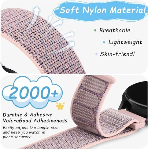 نايلون فرق لمشاهدة Gizmo 3 Adventure 3 2 1/Gabb Watch 3e 3 2 1/Syncup Watch/Cosmo Jrtrack Watch/Garmin Bounce Watch Band ، 20mm Sport Sport Hook & Loop Watch Band in Kuwait