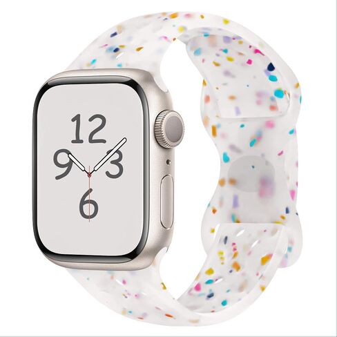 Silicone Watchband Compatible with Apple Watch Band 49mm 45mm 44mm 42mm 41mm 40mm 38mm, Breathable Sport Wristband Soft Watch Strap for iWatch Series 9, Ultra 2, Ultra 8 7 6 5 4 3 2 1 SE for Women Man in Saudi Arabia