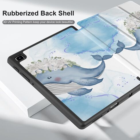 Case for Samsung Galaxy Tab A7 Lite 8.7 inch 2021 Released SM-T220/T225/T227, Shockproof Tablet Case with Tri-Fold Stand & S Pen Holder & Soft TPU Bumper, Flower Whale in Saudi Arabia
