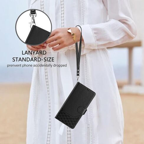 for Galaxy A35 5G Phone Case Wallet, RFID Blocking Card Holder Slots,Leather Stand for Samsung A35 5G, Wrist Strap, Magnetic Protective Flip Cover Phone Case Women Men for Galaxy A35 5G -Black in Saudi Arabia