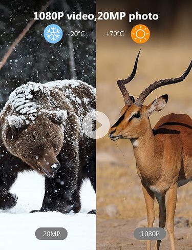 كاميرا Kinghat Trail 20MP 1080p ، كاميرات لعبة الصيد مع حركة الرؤية الليلية المنشطة ، IP66 CAM مقاوم للماء ، 2.0 '' LCD و 0.2S وقت الزناد لمراقبة الحياة البرية (بطاقة SD Micro Micro 32GB)) in Saudi Arabia