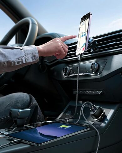 شاحن هاتف السيارة 2 في 1 [PD 36W و QC 15W] 51W USB C محول شاحن السيارات الشحن السريع ، هدية للنساء ، متوافقة مع Samsung Galaxy S24/S23/S22/S21 in Kuwait