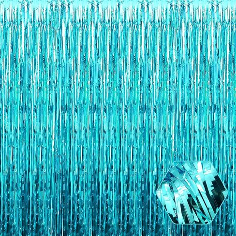 6 Pack Pink Foil Fringe Curtain Backdrop, 3.28Ft x 9.8Ft Metallic Tinsel Foil Fringe Streamer Curtains for Photo Booth, Christmas Day, Thanksgiving, Wedding, New Year Party Decorations in Saudi Arabia