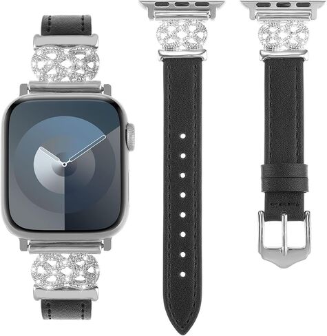 WONFAITH Leather Band Compatible with Apple Watch Band 38mm 40mm 41mm 42mm 44mm 45mm 46mm 49mm, Dressy Slim Women Strap with Knot-Shape Metal Buckle for Iwatch Ultra SE Series 10 9 8 7 6 5 4 3 2 1 in Saudi Arabia