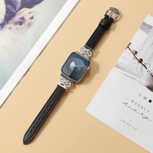 WONFAITH Leather Band Compatible with Apple Watch Band 38mm 40mm 41mm 42mm 44mm 45mm 46mm 49mm, Dressy Slim Women Strap with Knot-Shape Metal Buckle for Iwatch Ultra SE Series 10 9 8 7 6 5 4 3 2 1 in Saudi Arabia